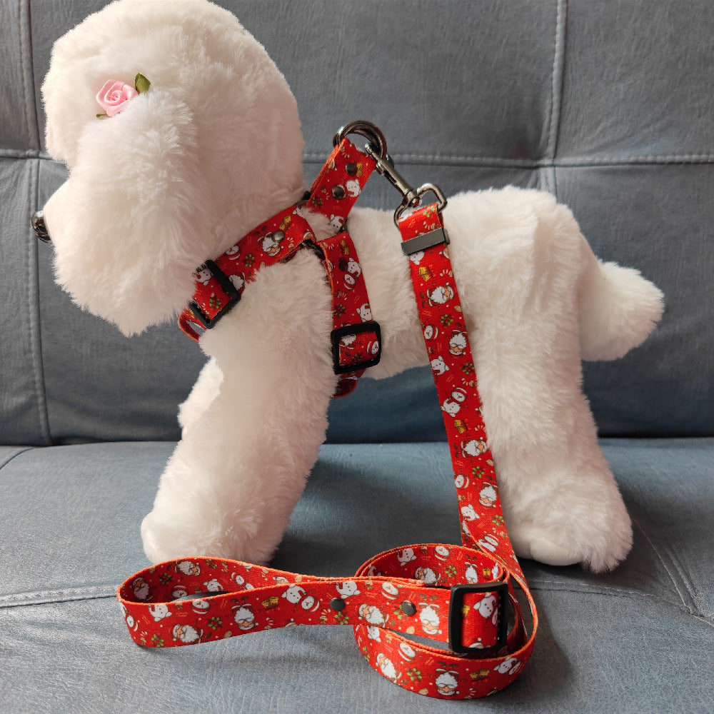 #3 Christmas Dog Leash Chest Harness