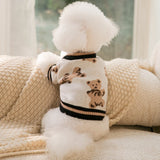 Dog V-neck 100% Cotton Sweater