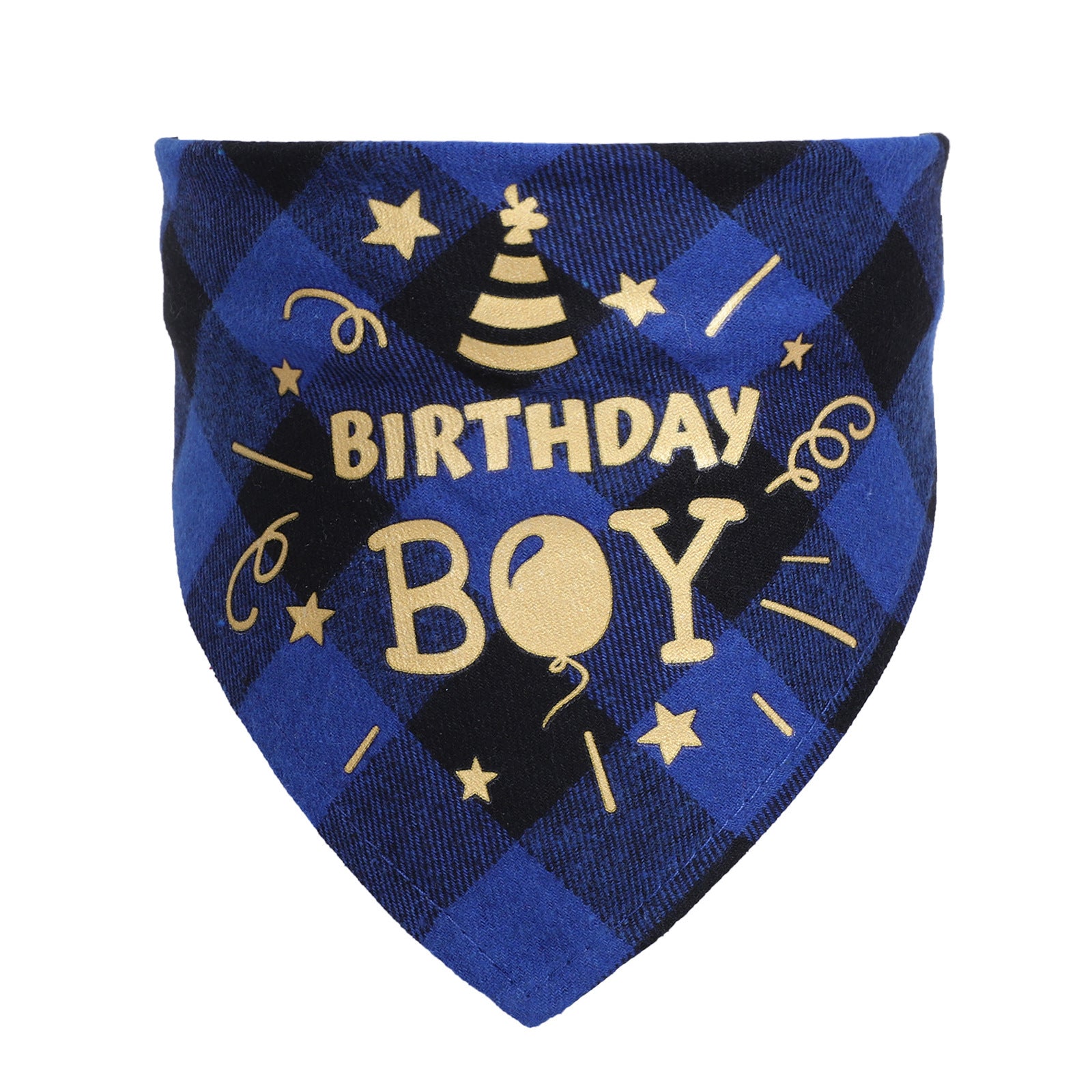 #1 Cotton check dog scarf birthday party