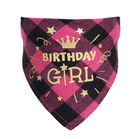 #1 Cotton check dog scarf birthday party