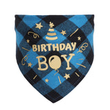 #1 Cotton check dog scarf birthday party