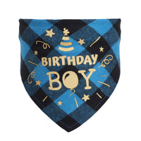 #1 Cotton check dog scarf birthday party
