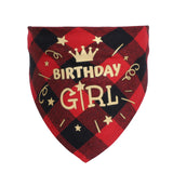 #1 Cotton check dog scarf birthday party