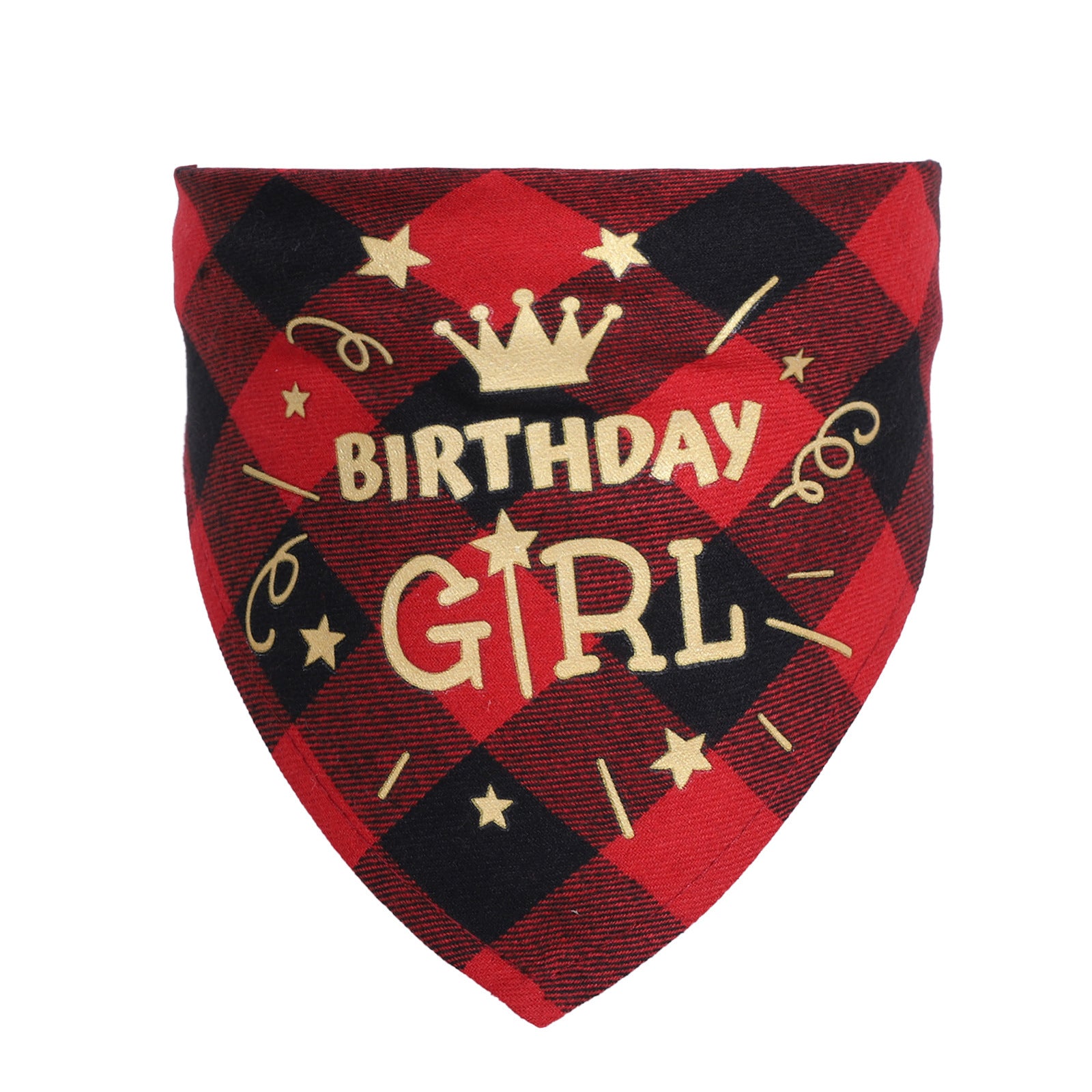 #1 Cotton check dog scarf birthday party