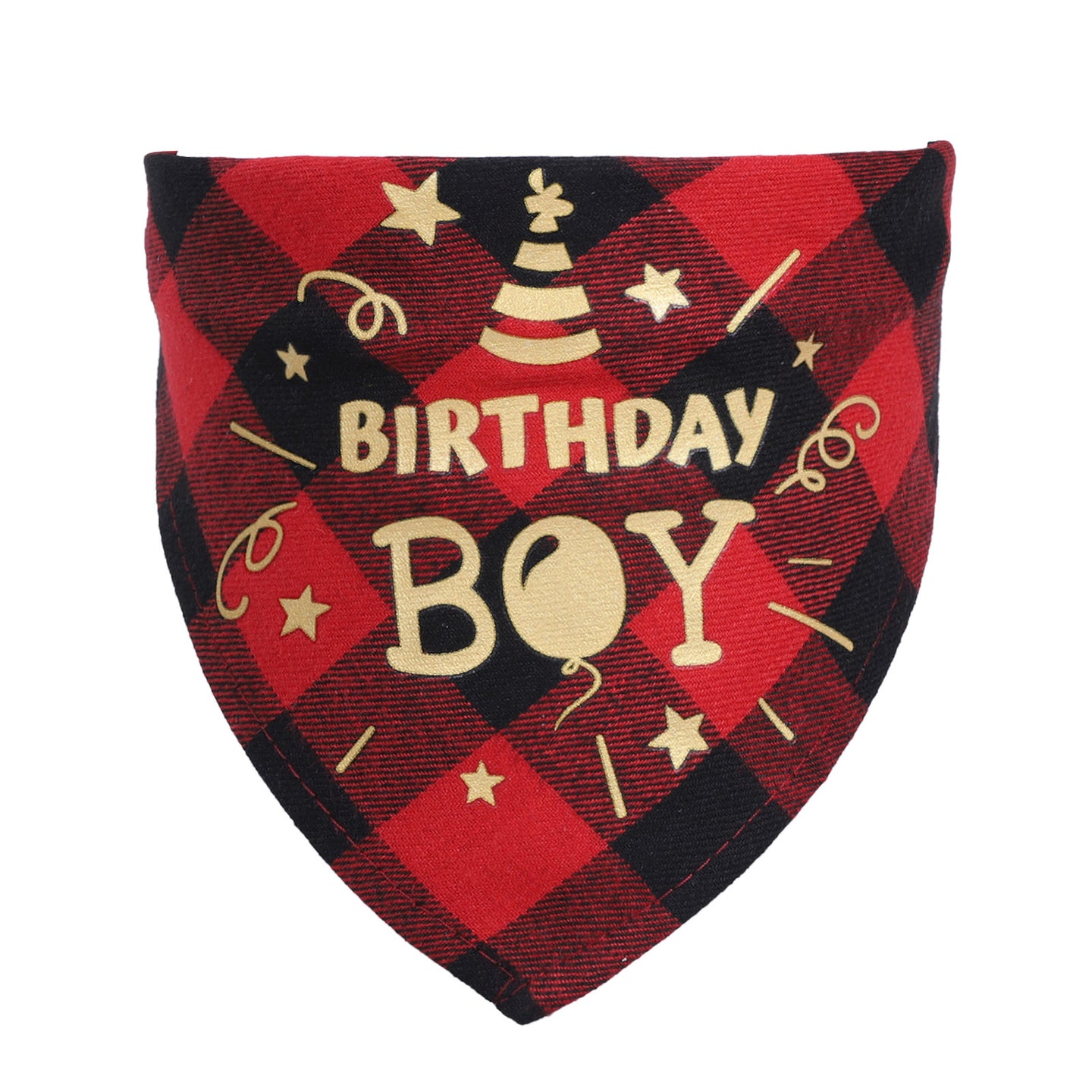#1 Cotton check dog scarf birthday party