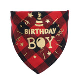 #1 Cotton check dog scarf birthday party