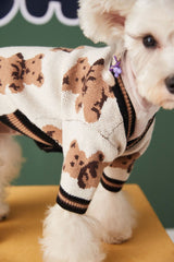 Dog V-neck 100% Cotton Sweater