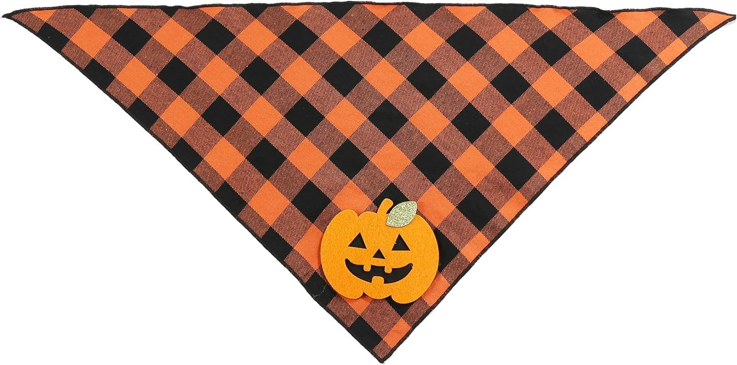 Halloween Bandana With Pumpkin Appliques