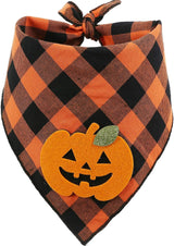 Halloween Bandana With Pumpkin Appliques