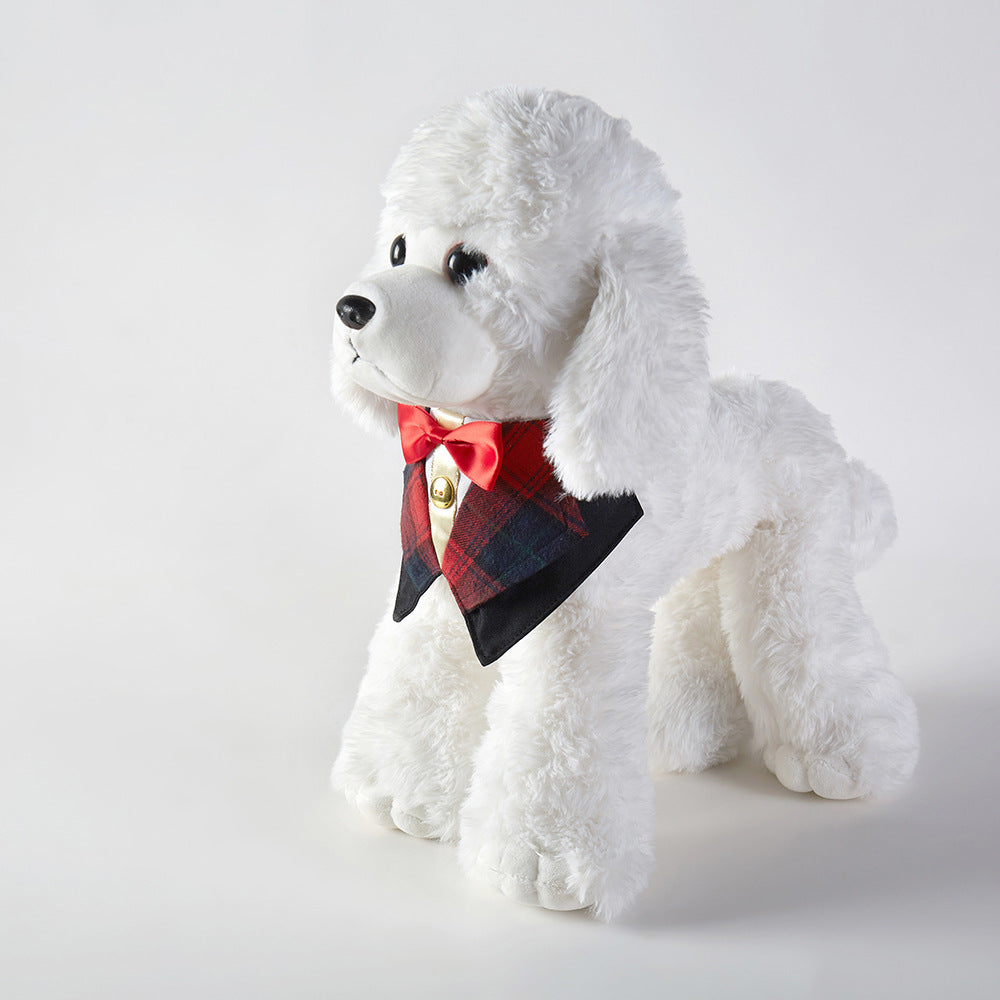Pet Suit Bow Tie  Adjustable Bib