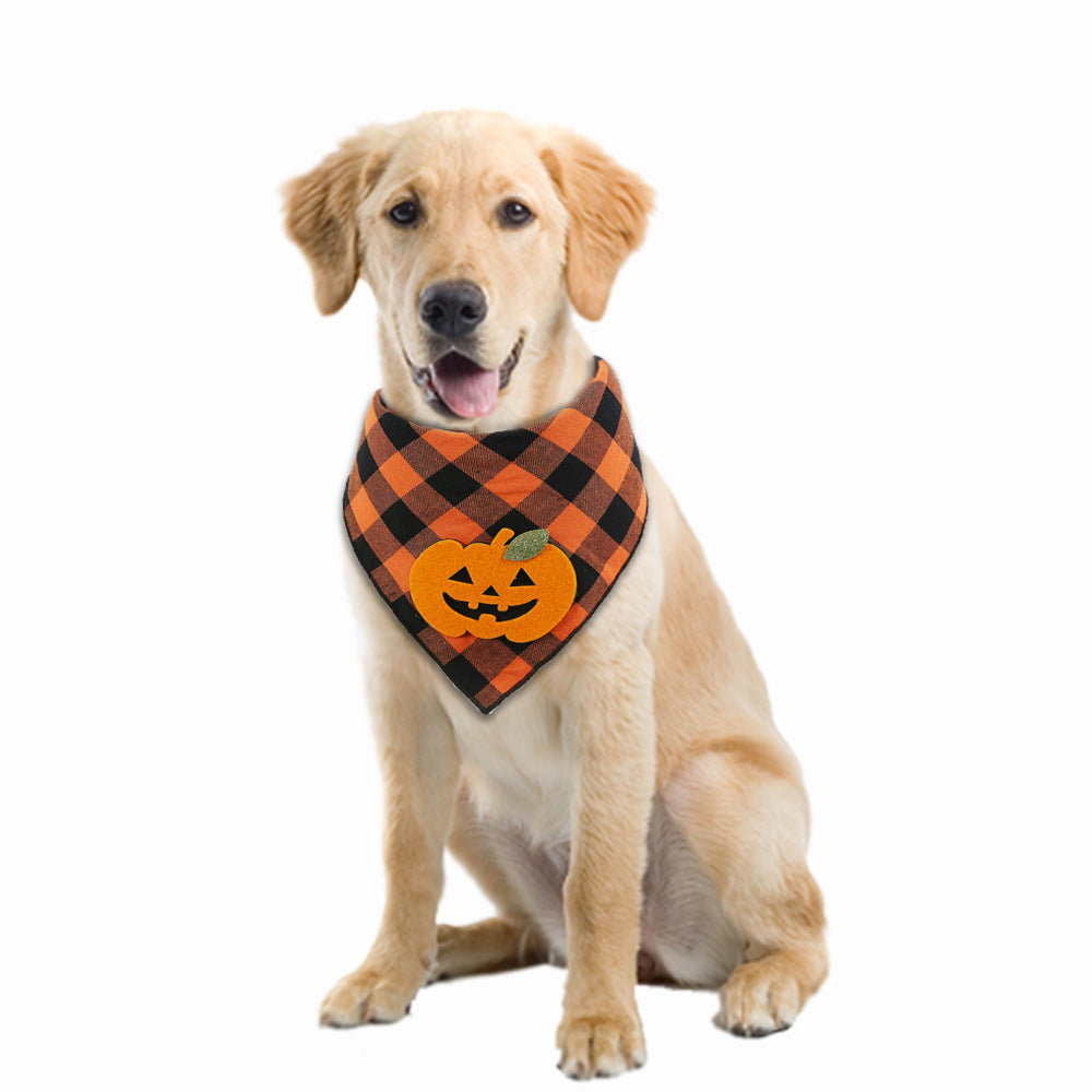 Halloween Bandana With Pumpkin Appliques