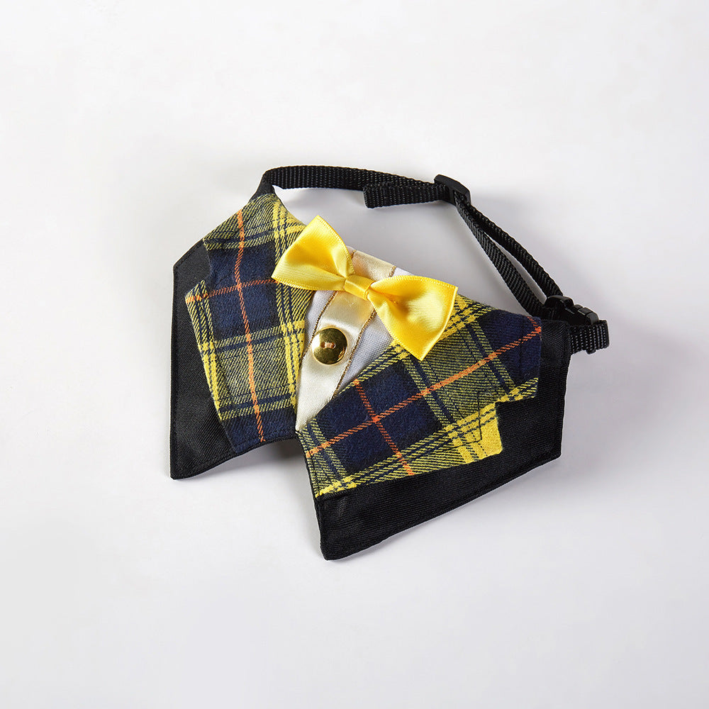 Pet Suit Bow Tie  Adjustable Bib