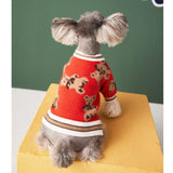 Dog V-neck 100% Cotton Sweater