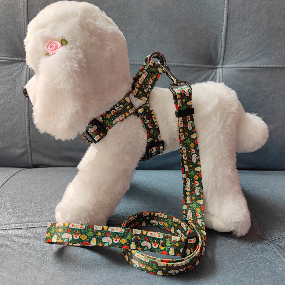 #3 Christmas Dog Leash Chest Harness
