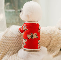 Dog V-neck 100% Cotton Sweater